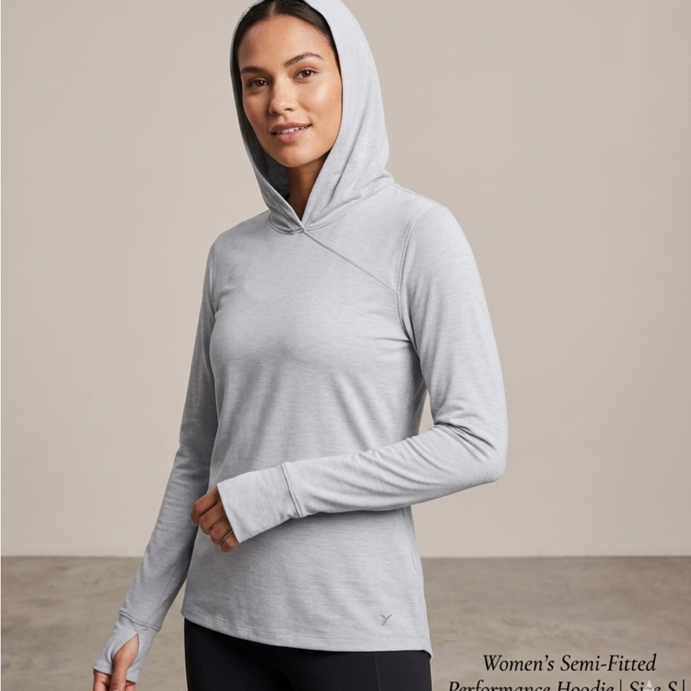 OLD NAVY Women’s Semi-Fitted Gray Hoodie Size Small Active Athletic Gym Fitness